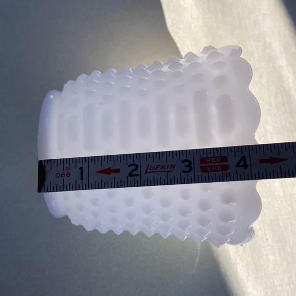 Vintage Fire king oven ware small milk glass hobnail dish A12 - Picture 11 of 12